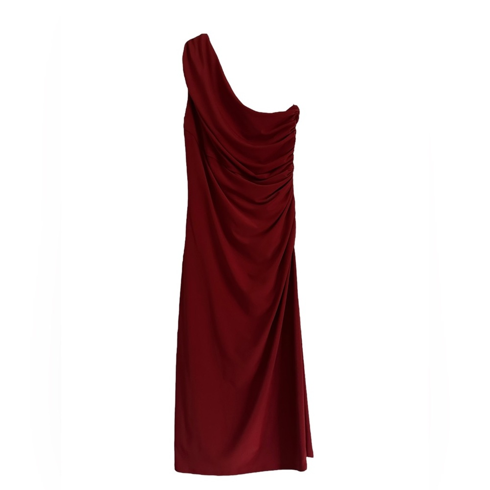 Ralph Lauren Elegant One Shoulder Slimming Dress Fall Wedding Cocktail RN41381